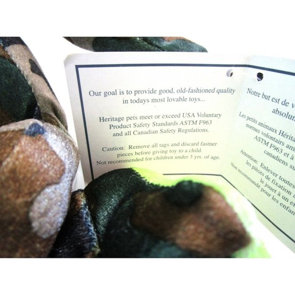 Vintage Irideskin Frog Heritage Collection by Ganz Camouflage Stuffed Plush NWT - Picture 7 of 10